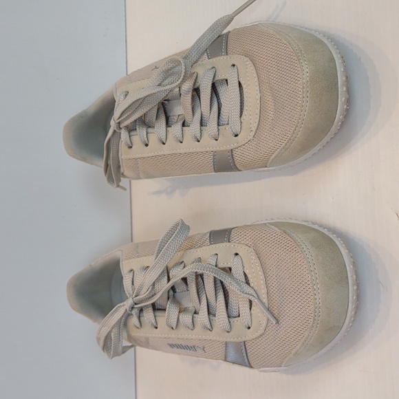 Puma Women's Bella Cream Lace Up Knit Suede Softfoam Casual Sneaker - Picture 3 of 12